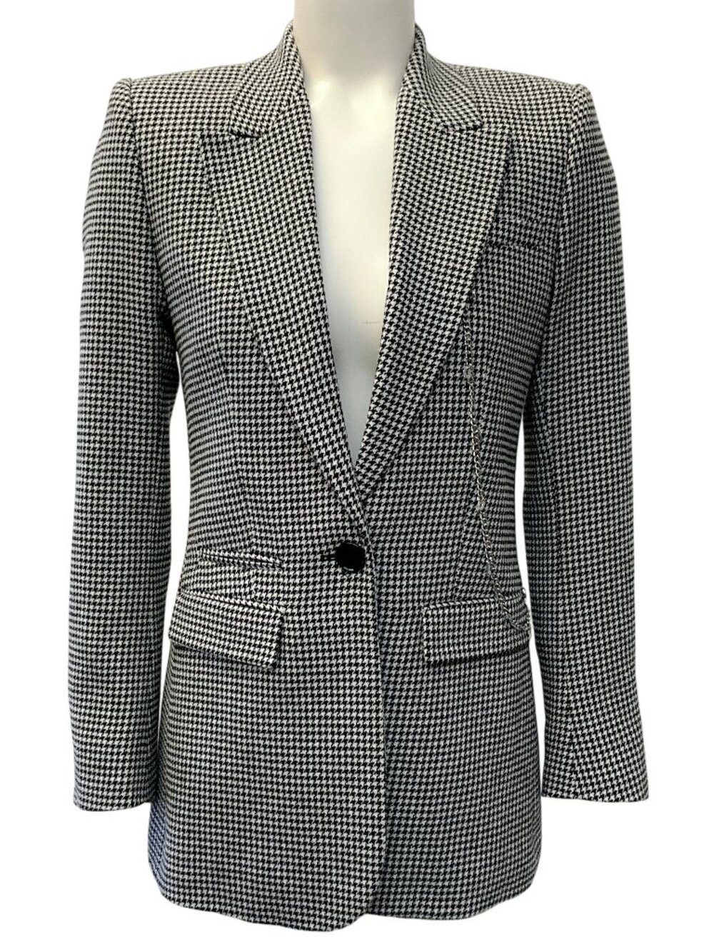 The Kooples Black / White Houndstooth Blazer